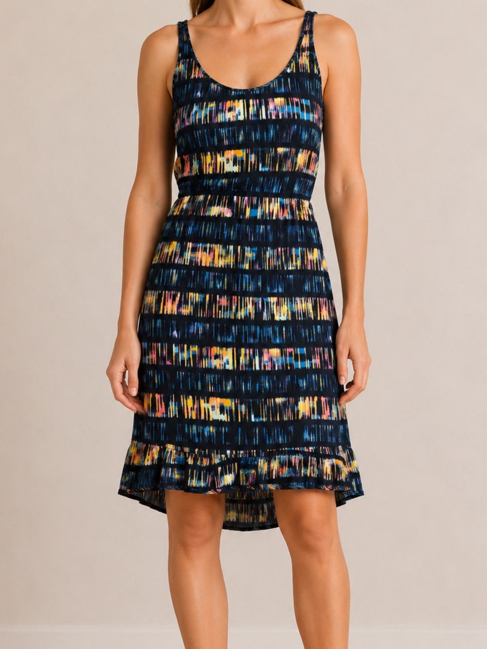 Hurley Aria Boho Striped Crossback Mini Dress Size Small Multicolor